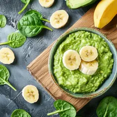 Pasta z awokado dla niemowlaka z dodatkiem banana i szpinaku